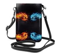 UFhgjjb Bonito bolso pequeño con estampado de cereza roja para teléfono celular, bolso cruzado con correa ajustable, perfecto para viajes y uso diario, Boxeo de hielo y fuego, Talla única