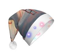 UFhgjjb Bridge under the sunset - Sombrero de Navidad LED para adultos, sombrero festivo de Papá Noel, gorro unisex de felpa para Navidad, Año Nuevo