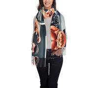 UFhgjjb Bufanda de borla con estampado de tótem de armas biológicas para mujer, chal de moda para otoño e invierno, ligero y cálido, perfecto para viajes casuales, Espectáculo muscular, Talla única