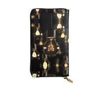 UFhgjjb Cartera de cuero con estampado de conejo blanco, cartera plegable ligera, múltiples ranuras para tarjetas y bolsillo con cremallera para monedas, Lámpara de araña, Talla única