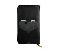UFhgjjb Cartera de cuero con estampado de río y montaña bosque, cartera plegable ligera, múltiples ranuras para tarjetas y bolsillo con cremallera para monedas, Emoticono de amor triste, Talla única