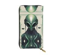 UFhgjjb Cartera de piel con estampado de fantasmas, ligera, plegable, múltiples ranuras para tarjetas y bolsillo con cremallera para monedas, Hermano cabeza verde, Talla única