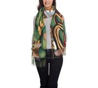 UFhgjjb Castle - Bufanda con borlas y estampado de globos aerostáticos para mujer, chal de moda para otoño e invierno, ligero y cálido, perfecto para viajes casuales, La historia de la serpiente y el