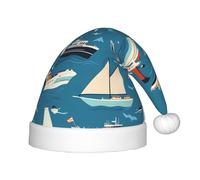 UFhgjjb Gorro de Navidad con estampado de transporte marítimo para niños, gorro de vacaciones para Navidad, Año Nuevo, recuerdos de fiesta, gorra cálida unisex
