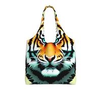 UFhgjjb HD - Bolsas de lona con estampado de peces de carpa roja japonesa, bolsas de almacenamiento para mujeres, bolsa de compras y mudanzas, viajes en la playa, vida diaria, Little Fat Tiger Head