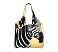 UFhgjjb HD - Bolsas de lona con estampado de peces de carpa roja japonesa, bolsas de almacenamiento para mujeres, bolsa de compras y mudanzas, viajes en la playa, vida diaria, Cebra - blanco y negro