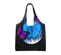 UFhgjjb Hermosas bolsas de lona con estampado de caballo blanco, bolsas de almacenamiento para mujeres, bolsa de compras y mudanzas, viajes en la playa, vida diaria, Hermosa mariposa, Talla única