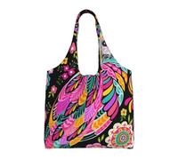 UFhgjjb Hermosas bolsas de lona con estampado de caballo blanco, bolsas de almacenamiento para mujeres, bolsa de compras y mudanzas, viajes en la playa, vida diaria, Búho anime, Talla única