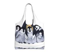 UFhgjjb Hermosas bolsas de lona con estampado de caballo blanco, bolsas de almacenamiento para mujeres, bolsa de compras y mudanzas, viajes en la playa, vida diaria, Patrón de acuarela de pingüinos
