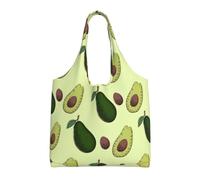 UFhgjjb Hermosas bolsas de lona con estampado de caballo blanco, bolsas de almacenamiento para mujeres, bolsa de compras y mudanzas, viajes en la playa, vida diaria, Fruta de aguacate, Talla única