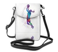 UFhgjjb Hermoso bolso pequeño con estampado de caballo blanco para teléfono celular, bolso cruzado con correa ajustable, perfecto para viajes y uso diario, Patrón de baloncesto para niña, Talla única