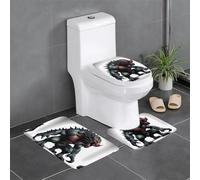 UFhgjjb Juego de alfombras de baño de 3 piezas con estampado de bestia misteriosa - Alfombrillas de inodoro en forma de U, tapetes de tocador, suite de baño principal