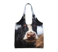 UFhgjjb Lindas bolsas de lona con estampado de vaca, bolsas de almacenamiento para mujeres, bolsa de compras y mudanzas, viajes en la playa, vida diaria, Linda vaca., Talla única