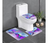 UFhgjjb Northern Lights - Juego de 3 alfombras de baño con estampado de luces boreales - Alfombrillas de inodoro en forma de U, tapetes para tocador, suite de baño principal