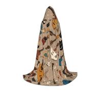 UFhgjjb S Capa con capucha de Halloween - Bata unisex con estampado mundial de guitarra para fiestas, carnavales, exposiciones de cómics y más