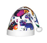 UFhgjjb Sombrero de Navidad colorido con estampado de guerra de dinosaurios para niños, gorro de vacaciones para Navidad, Año Nuevo, recuerdos de fiesta, gorra cálida unisex