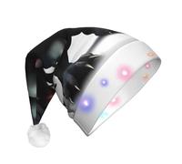 UFhgjjb Sombrero de Navidad con diseño de bestia misteriosa para adultos, sombrero festivo de Papá Noel, gorro unisex de felpa para Navidad, Año Nuevo