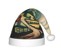 UFhgjjb Sombrero de Navidad con estampado «Go to the countryside» para niños, gorro navideño para Navidad, Año Nuevo, recuerdos de fiesta, gorra cálida unisex