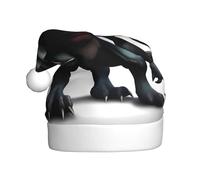 UFhgjjb Sombrero de Navidad para adultos, sombrero festivo de Papá Noel, unisex, con estampado de bestia misteriosa, gorro de Navidad de felpa para fiestas