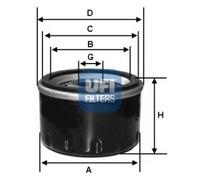 UFI Filters, Filtro de Aceite 23.143.00, Filtro de Aceite para Recambio, Apto para Tractores, Apto para Modelos de Arona, Ferrari F., Lombardini, Mosa, Pasquali, Rapid y Valpadana