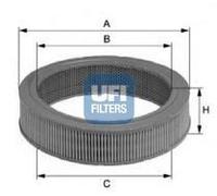 UFI Filters Filtro de aire (de coche) para NISSAN: Sunny, Pick-up, Laurel, Violet, Patrol, Bluebird, Silvia & ISUZU: Trooper (Ref: 27.769.00)