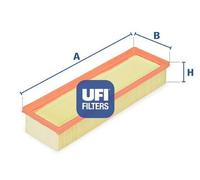 UFI Filters Filtro de aire (de coche) para PEUGEOT: 207, Partner, 301, 1007, 207+ & CITROËN: Berlingo, C3 Pluriel, C-Elysée, C3, C2 (Ref: 30.186.00)