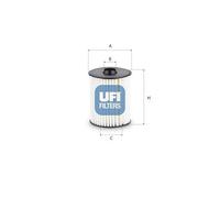 UFI Filtro De Aceite Para Fiat Ducato Kasten 140 MultiJet 22 D 160 120