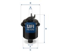 UFI Filtro de Combustible Apto para Honda Civic VI Hatchback Rover 600