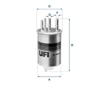 UFI Filtro de Combustible Apto para Jaguar XF