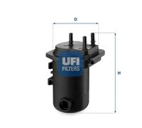 UFI Filtro de Combustible Apto para Nissan Note Renault