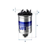 UFI Filtro de Combustible Apto para VW Lupo Seat Arosa