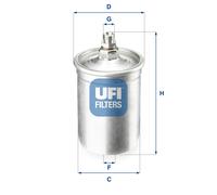 UFI Filtro de Combustible para Mercedes-Benz Clase C Ferrari 208/308 Coupé Puch