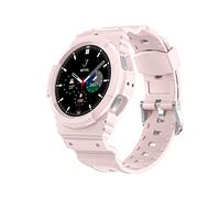 UFinetech Correa Samsung Galaxy Watch 4 con Funda 40mm, Correa Galaxy Watch 5 40mm Resistente Repuesto Pulsera, Deportiva A Prueba de Golpes TPU Correas Banda Reemplazo Pulseras Hombres Mujeres, Rosa