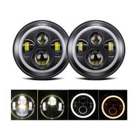 UFITIDU Faros 1 Par Luces Para Correr 75W Led H4 7 Pulgadas Angel Eyes H4 Faro Led Para Nissan Para Patrol Y60 Para Nissan Para Safari Faro Principal(B 2x 40b 1pair)