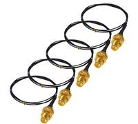 UFL a SMA M.2 NGFF IPX MHF4 a RP SMA hembra (pin macho) RF Pigtail 50 cm Cable de extensión de antena WiFi 0,81 mm, adecuado para tarjeta PCI WiFi enrutador inalámbrico Tarjeta M.2 (5 piezas)
