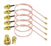 UFL SMA Cable coaxial hembra a U.FL IPX RF Coaxial RG178 flexible para enrutador WiFi antena Mini PCI sma cable baja pérdida 12 pulgadas (30 cm) Paquete de 5