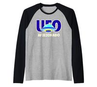 UFO Aficionado Retro Platillo Volador Diseño Camiseta Manga Raglan
