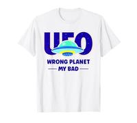 UFO Aficionado Retro Platillo Volador Planeta Equivocado My Bad Camiseta