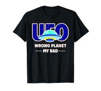 UFO Aficionado Retro Platillo Volador Planeta Equivocado My Bad Camiseta