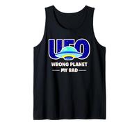 UFO Aficionado Retro Platillo Volador Planeta Equivocado My Bad Camiseta sin Mangas