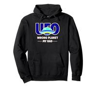 UFO Aficionado Retro Platillo Volador Planeta Equivocado My Bad Sudadera con Capucha