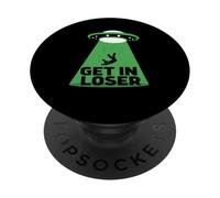 UFO Alien abduction get in loser PopSockets PopGrip Adhesivo