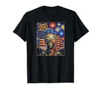 UFO Alien Art on America 250 Anniversary 4th of July USA Flag Camiseta