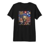 UFO Alien Art on America 250 Anniversary 4th of July USA Flag Camiseta Premium
