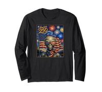 UFO Alien Art on America 250 Anniversary 4th of July USA Flag Manga Larga