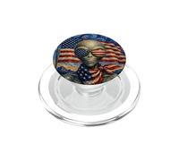 UFO Alien Art on America 250 Anniversary 4th of July USA Flag PopSockets PopGrip para MagSafe