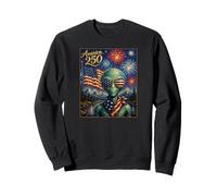 UFO Alien Art on America 250 Anniversary 4th of July USA Flag Sudadera