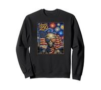 UFO Alien Art on America 250 Anniversary 4th of July USA Flag Sudadera