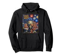 UFO Alien Art on America 250 Anniversary 4th of July USA Flag Sudadera con Capucha