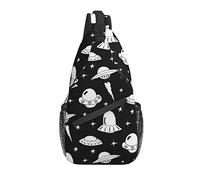 UFO Alien Sling Mochila Crossbody Chest Bag Travel Senderismo Daypack Space Planet Crossbody Bolso de Hombro para Mujeres Hombres
